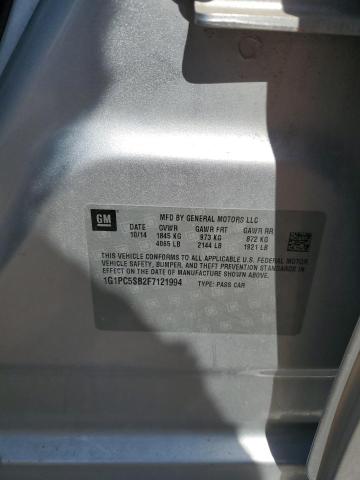 2015 CHEVROLET CRUZE LT 1G1PC5SB2F7121994