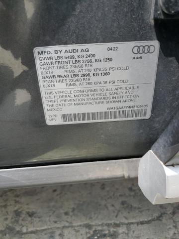 2022 AUDI Q5 PREMIUM WA1GAAFY4N2109405