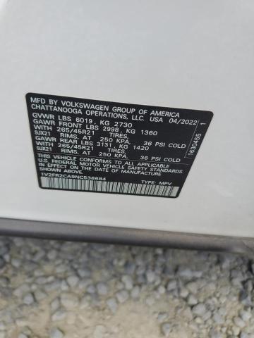 2022 VOLKSWAGEN ATLAS SEL 1V2FR2CA9NC538684
