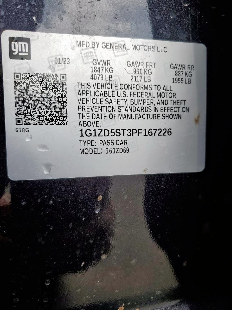 2023 CHEVROLET MALIBU LT - 1G1ZD5ST3PF167226