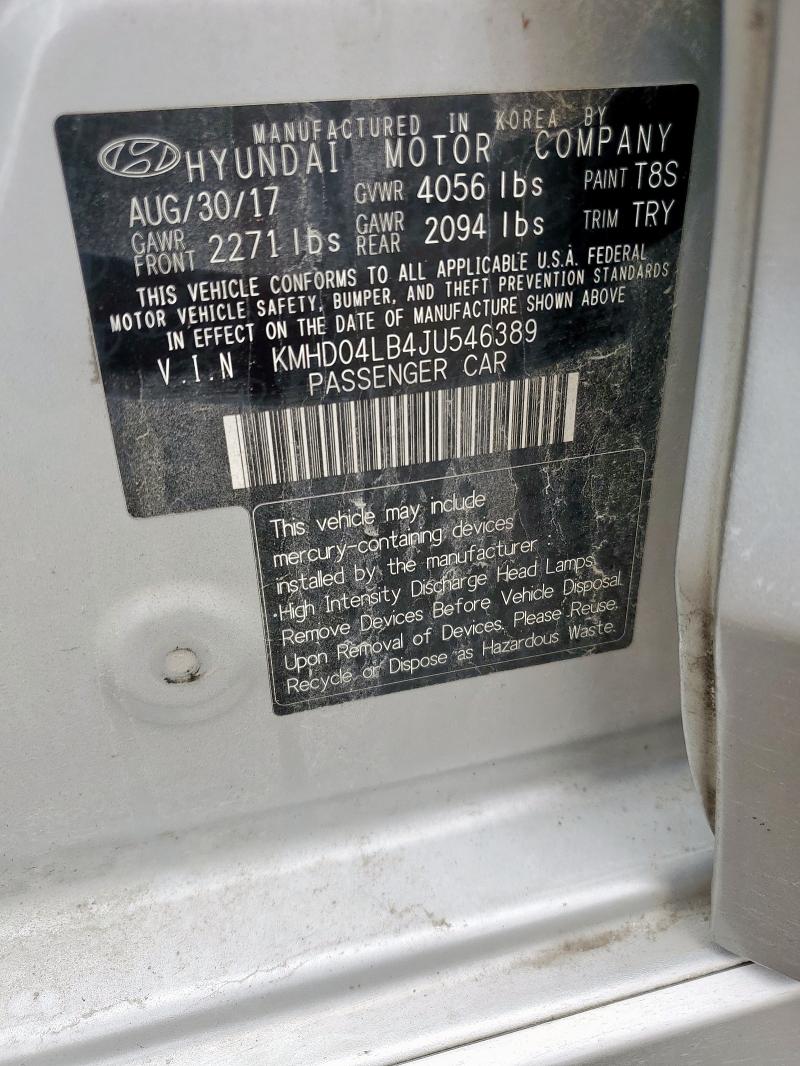 2018 HYUNDAI ELANTRA SP KMHD04LB4JU546389