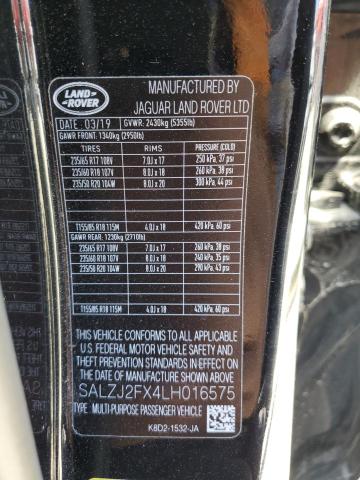 2020 LAND ROVER RANGE ROVER EVOQUE S SALZJ2FX4LH016575