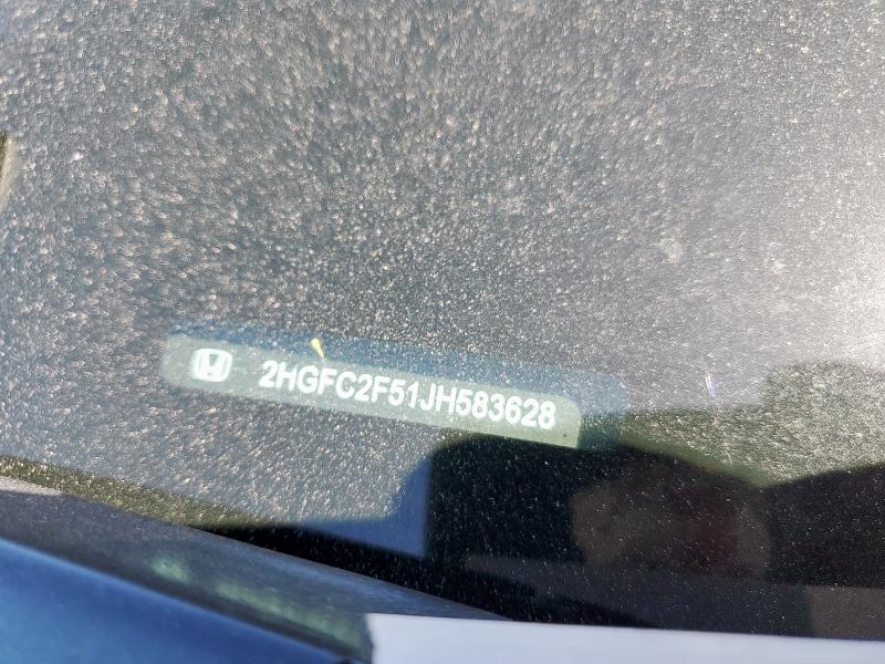2018 HONDA CIVIC LX 2HGFC2F51JH583628