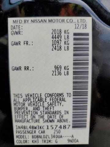 2019 NISSAN ALTIMA S 1N4BL4BW3KC157487