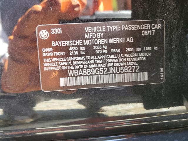 2018 BMW 330 I WBA8B9G52JNU58272