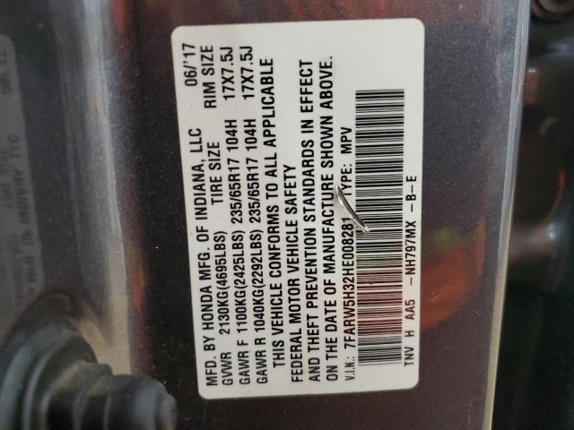 2017 HONDA CR-V LX 7FARW5H32HE008281