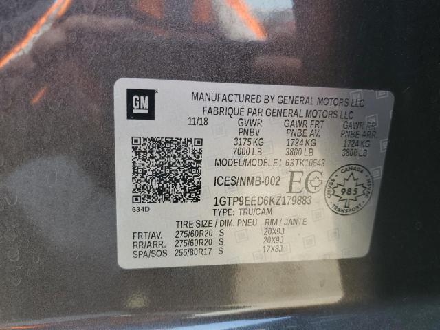 2019 GMC SIERRA K15 1GTP9EED6KZ179883