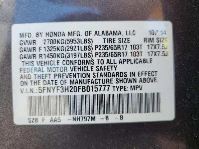 2015 HONDA PILOT LX - 5FNYF3H20FB015777