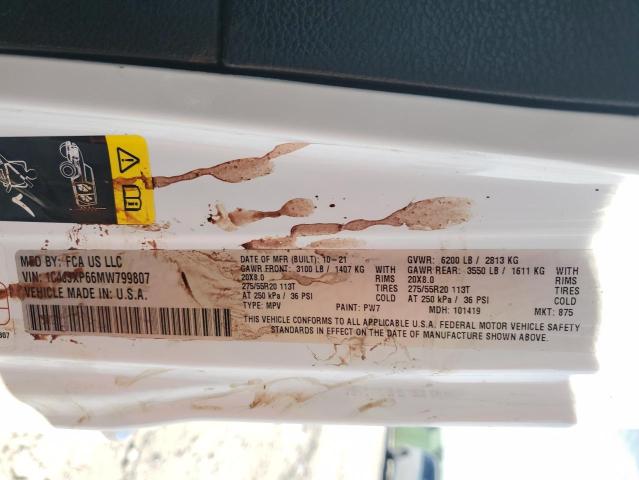 2021 JEEP WRANGLER U 1C4JJXP66MW799807
