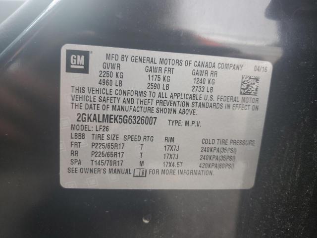 2016 GMC TERRAIN SL 2GKALMEK5G6326007
