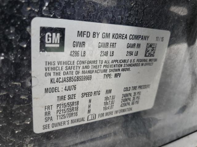 2016 BUICK ENCORE KL4CJASB5GB559969