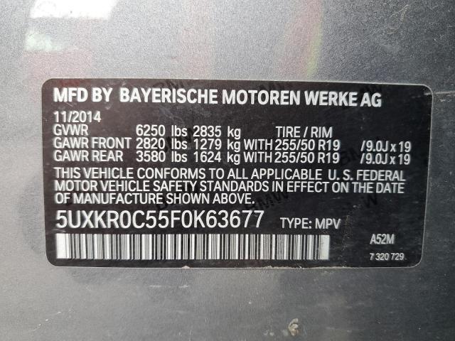 2015 BMW X5 XDRIVE3 5UXKR0C55F0K63677