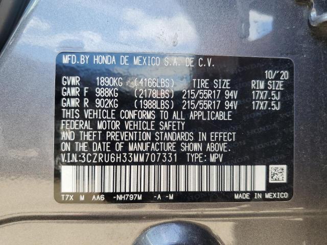 2021 HONDA HR-V LX 3CZRU6H33MM707331