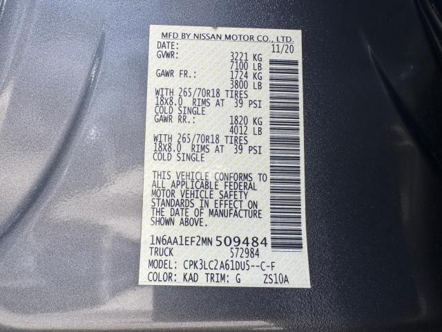 2021 NISSAN TITAN SV 1N6AA1EF2MN509484