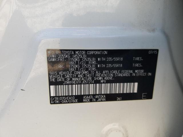 2015 TOYOTA RAV4 LIMITED JTMYFREV1FJ051214