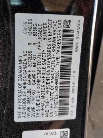 2025 HONDA CIVIC SPOR - 2HGFE2F58SH583380