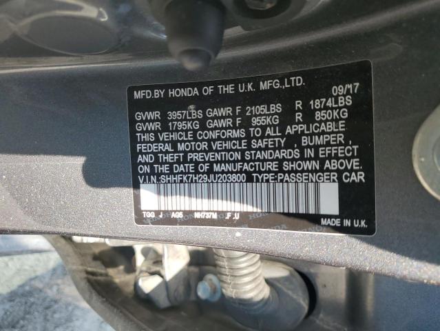 2018 HONDA CIVIC LX - SHHFK7H29JU203800