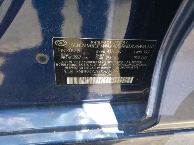 2019 HYUNDAI SONATA 5NPE24AA3KH774277
