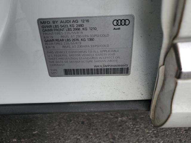 2017 AUDI Q5 PREMIUM WA1L2AFP2HA094643