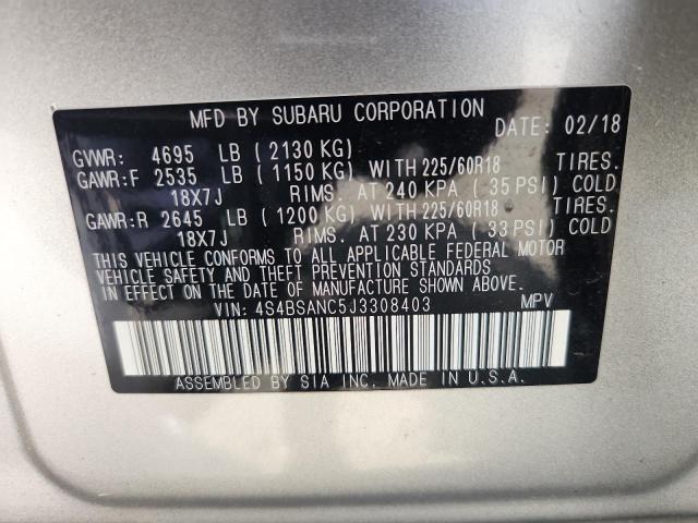 2018 SUBARU OUTBACK 2. 4S4BSANC5J3308403