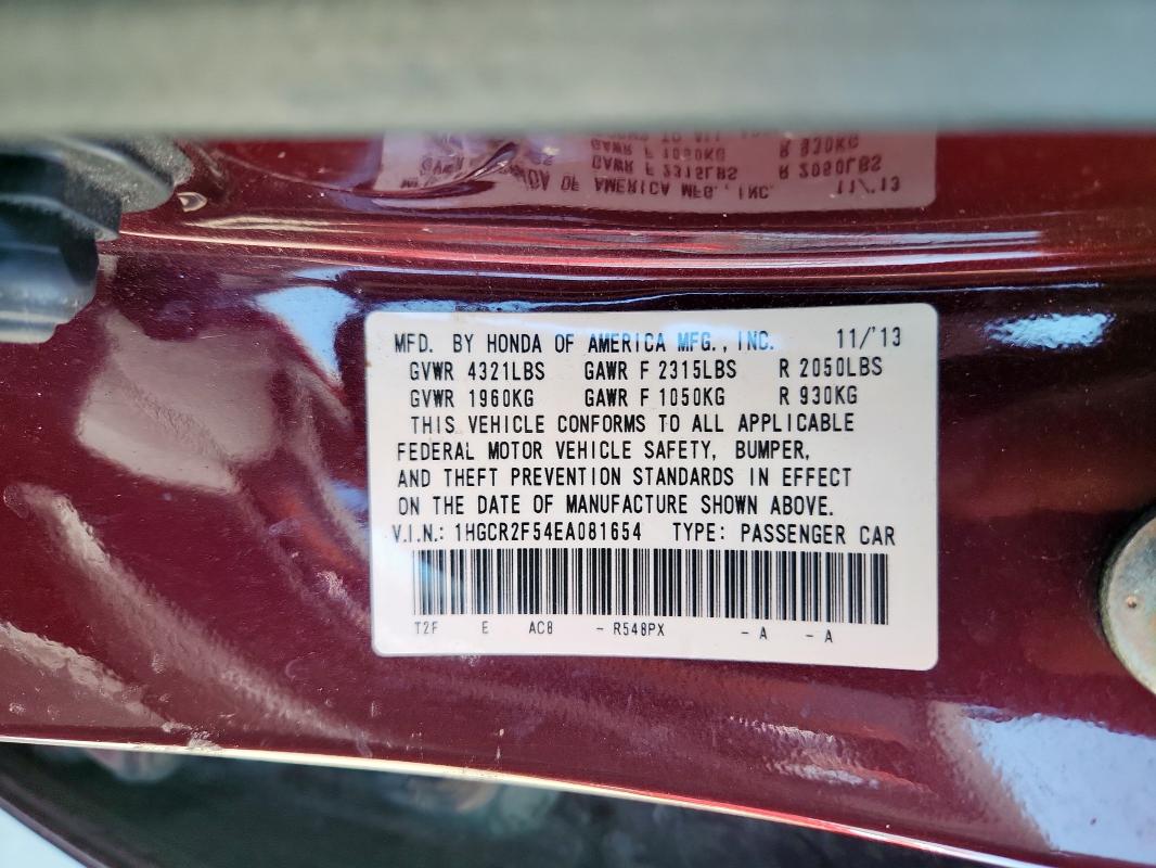 2014 HONDA ACCORD SPO - 1HGCR2F54EA081654