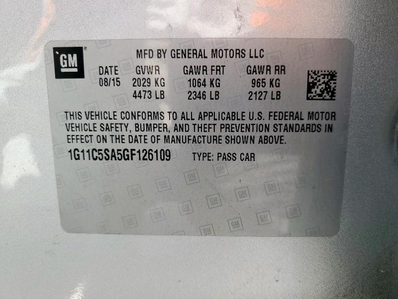 2016 CHEVROLET MALIBU LIM 1G11C5SA5GF126109