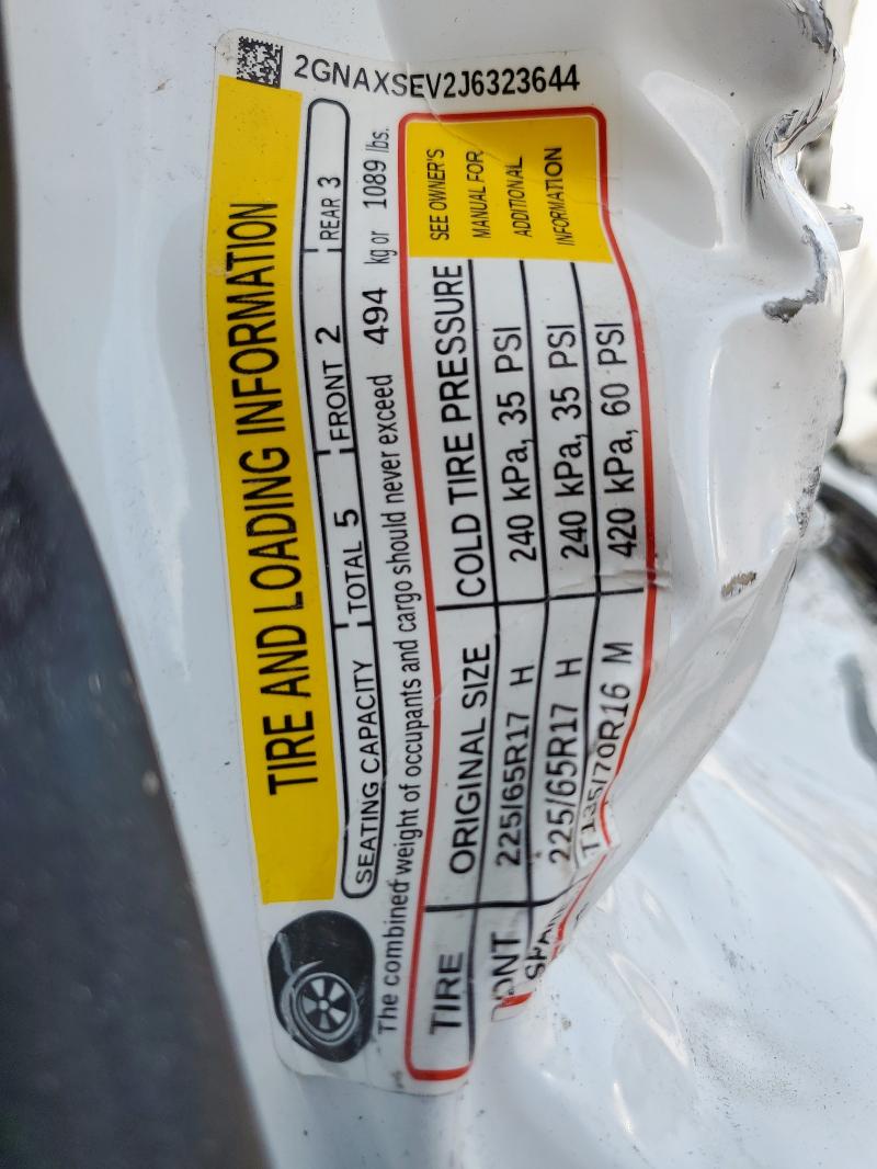 2018 CHEVROLET EQUINOX LT 2GNAXSEV2J6323644