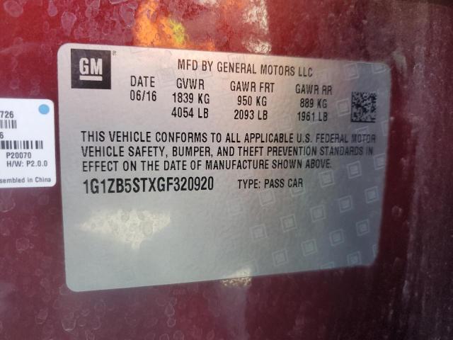 2016 CHEVROLET MALIBU LS - 1G1ZB5STXGF320920