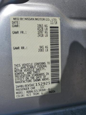2019 NISSAN ALTIMA SL - 1N4BL4EV5KC152925