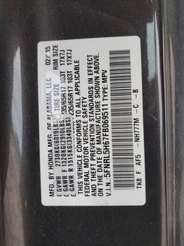 2015 HONDA ODYSSEY EX 5FNRL5H67FB069511