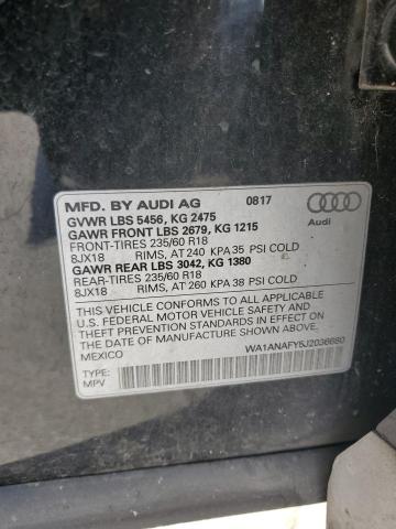 2018 AUDI Q5 PREMIUM WA1ANAFY5J2036680