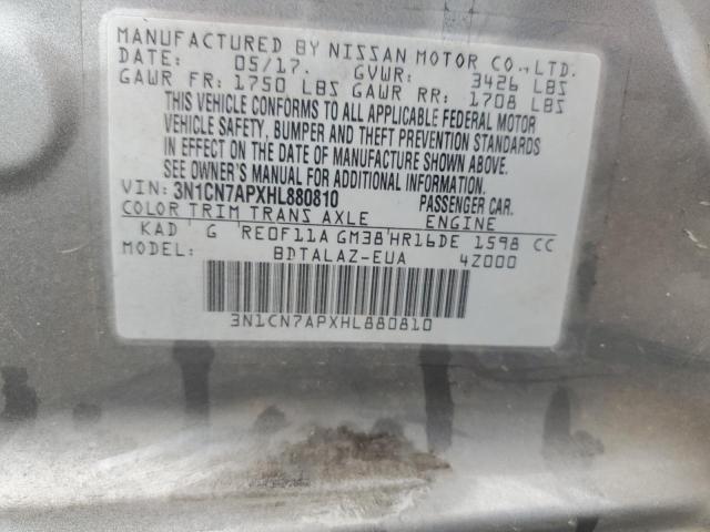2017 NISSAN VERSA S 3N1CN7APXHL880810