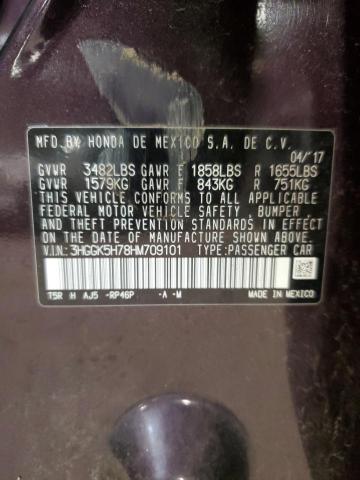 2017 HONDA FIT EX 3HGGK5H78HM709101