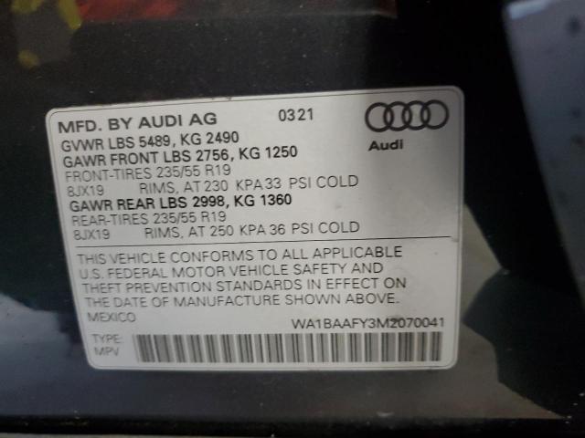 2021 AUDI Q5 PREMIUM WA1BAAFY3M2070041