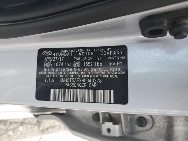 2017 HYUNDAI ACCENT SE KMHCT5AEXHU343278