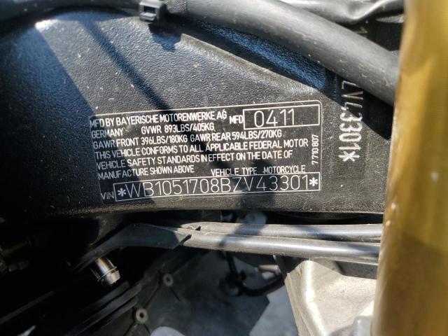 2011 BMW S 1000 RR WB1051708BZV43301