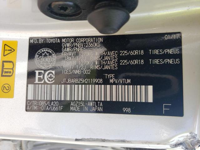 2017 LEXUS NX 200T BA JTJBARBZ5H2119908