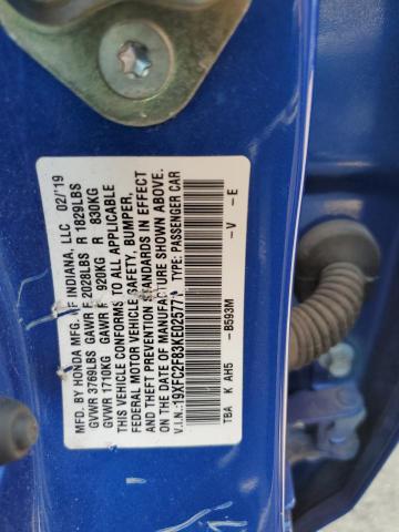 2019 HONDA CIVIC SPOR - 19XFC2F83KE025771