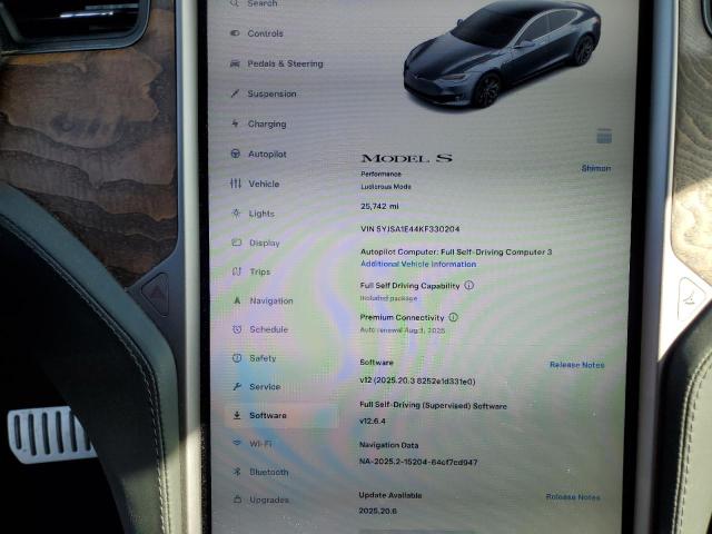 2019 TESLA MODEL S 5YJSA1E44KF330204