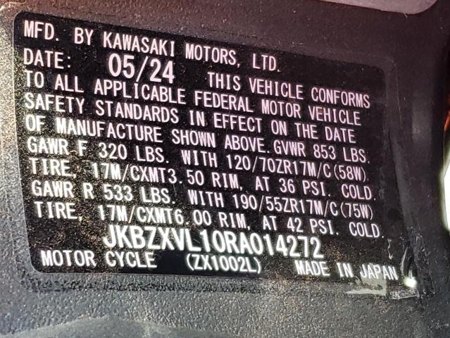 2024 KAWASAKI ZX1002 L JKBZXVL10RA014272