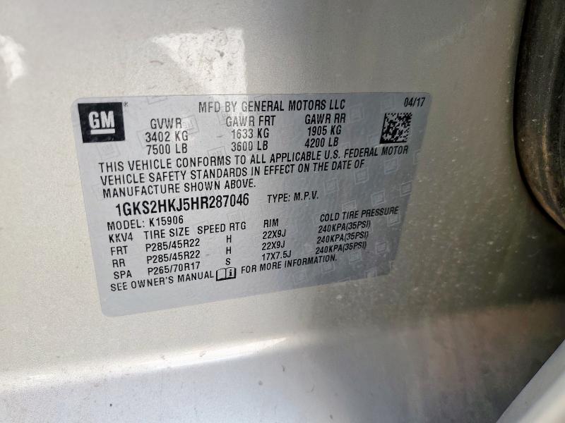 2017 GMC YUKON XL D 1GKS2HKJ5HR287046