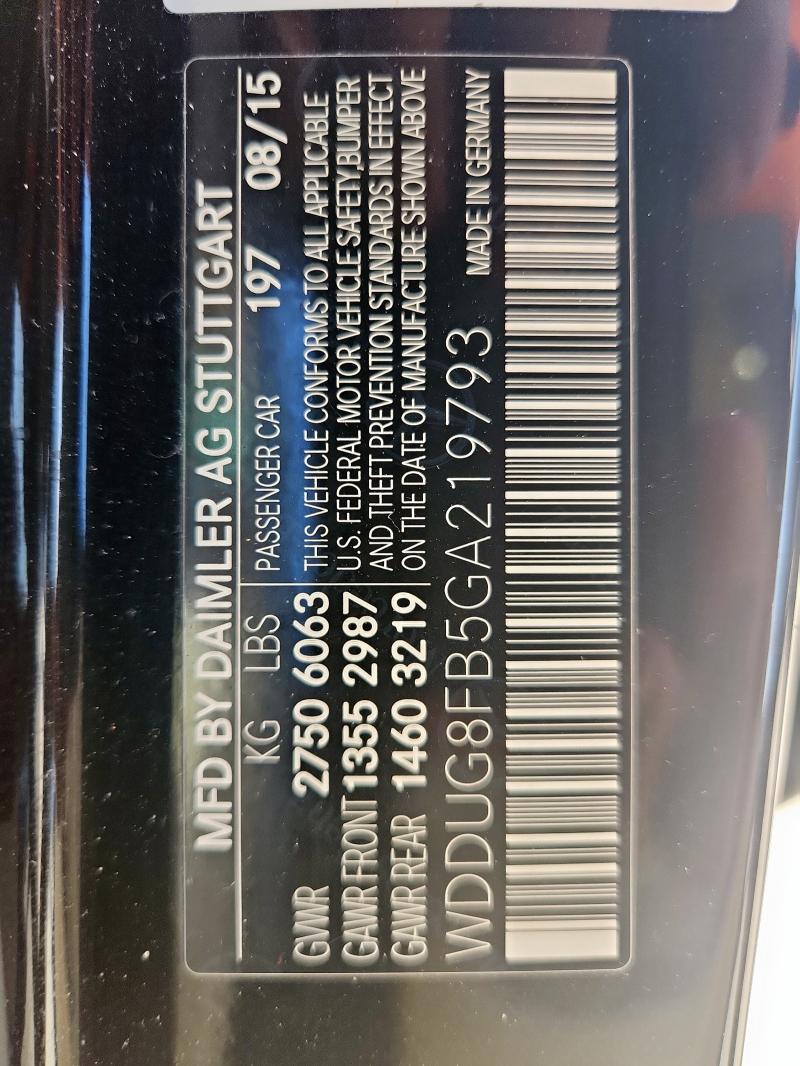 2016 MERCEDES-BENZ S 550 4MAT WDDUG8FB5GA219793