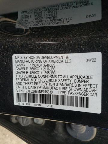 2022 HONDA CIVIC SPOR 19XFL2H85NE015339
