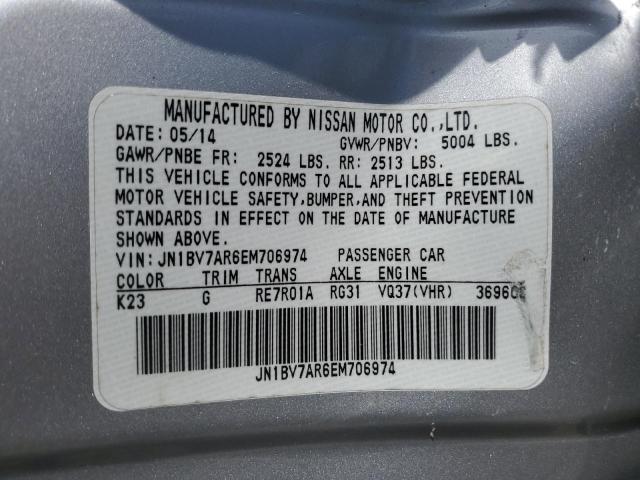2014 INFINITI Q50 BASE - JN1BV7AR6EM706974
