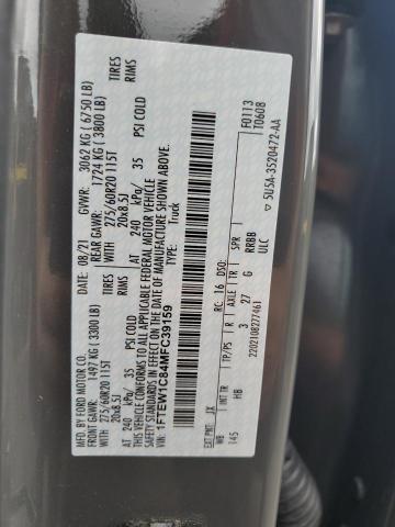2021 FORD F150 SUPERCREW 1FTEW1C84MFC39159
