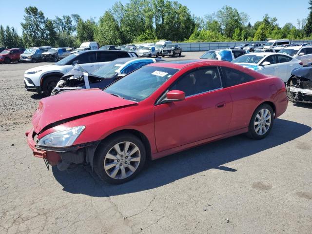 HONDA ACCORD EX 2007 red  gas 1HGCM82617A001083 photo #1