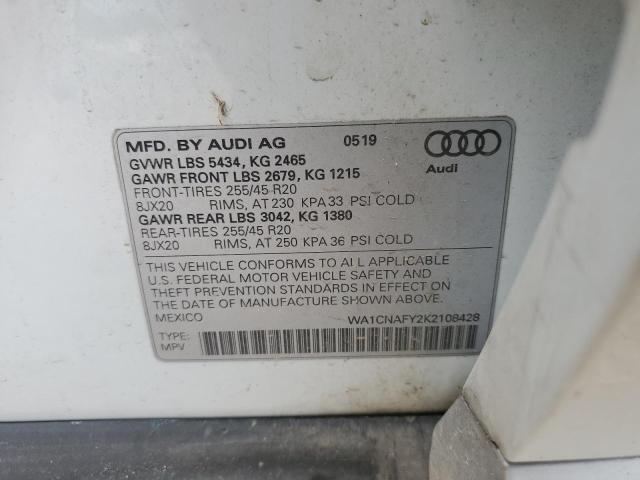 2019 AUDI Q5 PRESTIGE WA1CNAFY2K2108428