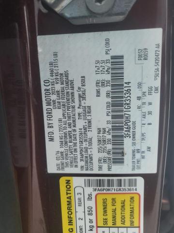 2016 FORD FUSION SE - 3FA6P0H71GR353614
