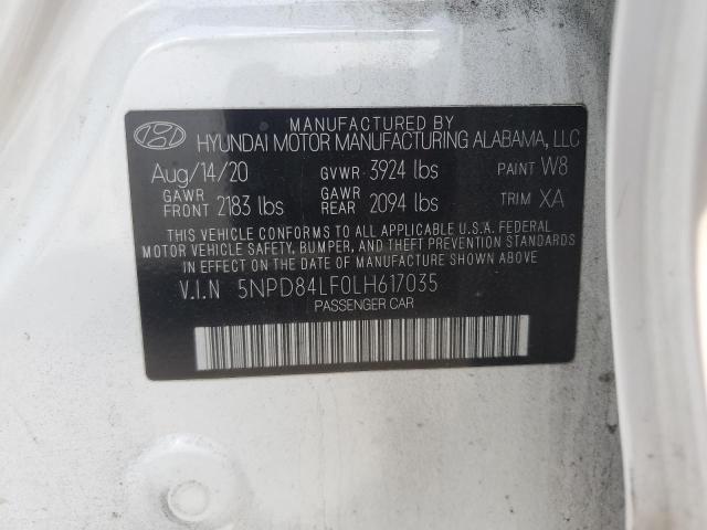 2020 HYUNDAI ELANTRA SE 5NPD84LF0LH617035