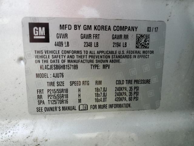 2017 BUICK ENCORE PRE KL4CJESB6HB157189